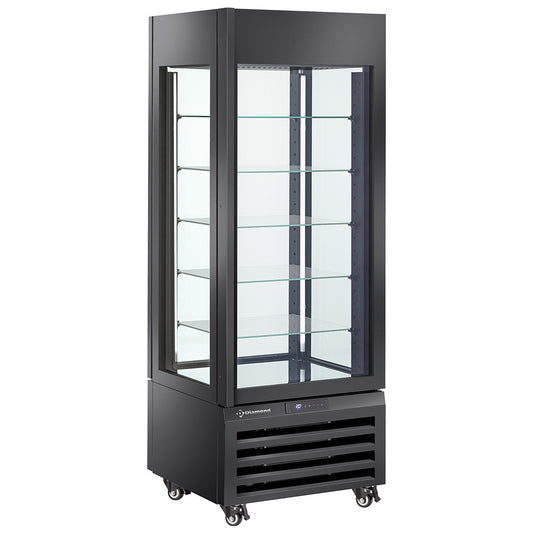 Vitrine "FULL vitrée" 440 Lt., 5 niveaux en verre, ventilée - ICE CREAM & PASTRY - NOIR MAX/507-BB