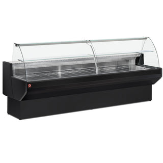 Gekoelde toonbank met gebogen glas, met reserve - ZWART ML10/B5-R2 