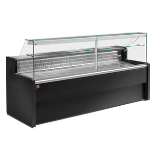 Gekoelde toonbanken met 90° recht glas, met reserve - BLACK RO20/B5-R2 