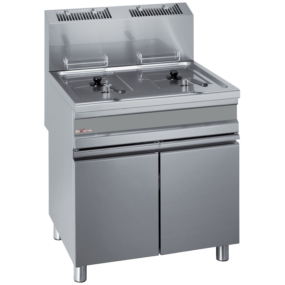 Elektrische friteuse 2 tanks van 14 liter op kast F14_14E/M 