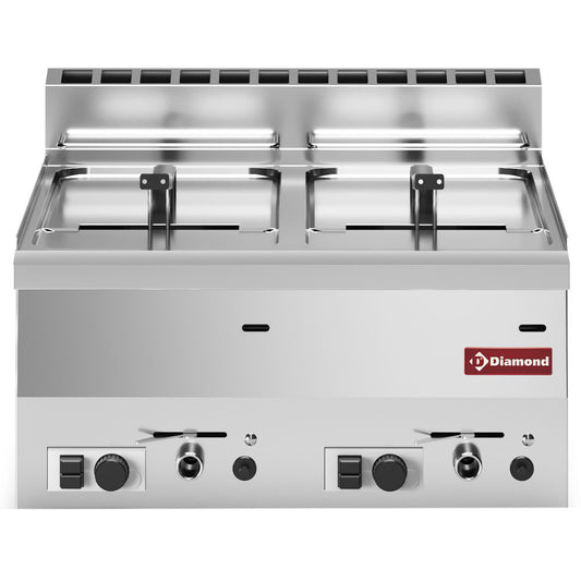 Friteuse gaz, 2 cuves 8 litres -Top- G60/F16-6T-N