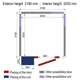 Chambre ISO 80 avec groupe, dim.int. 2030 x 2030 x h2030mm (8,37m³)