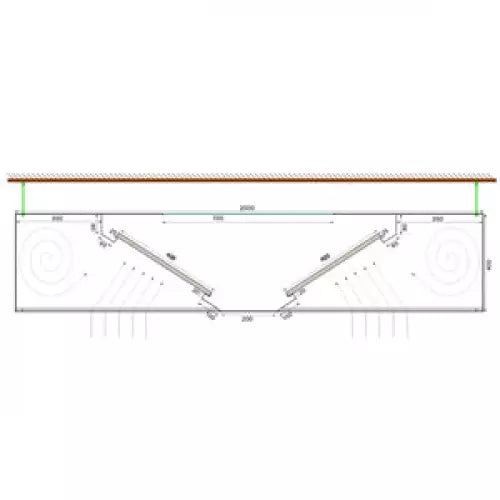 1.5 x 2.0 Hottes professionnelle sans moteur centrales