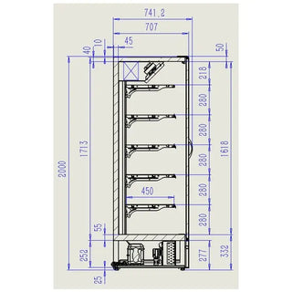 2.0 m Frigo mural 7455.3105 - Frigo mural gamme Marco T°