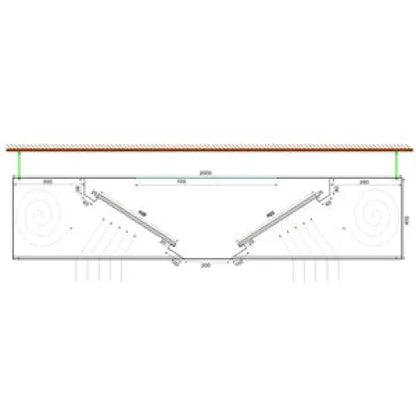 2.0 x 2.0 Hottes professionnelle sans moteur centrales