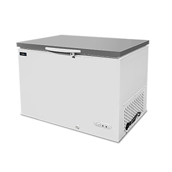 Congélateur Coffre Professionnel 358L – Couvercle Inox & Cuve Blanche