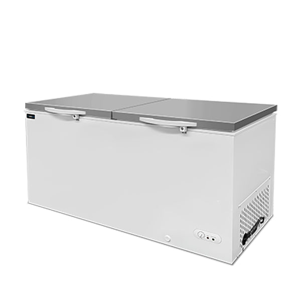 Congélateur Coffre Professionnel 558L – Couvercle Inox & Cuve Blanche