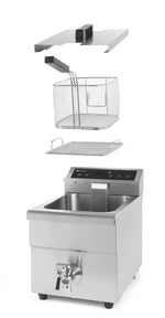 Lavasteengrill, 1/2 module, ’dubbelzijdige’ gietijzeren grill