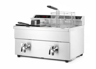 Friteuse à Induction Professionnelle HENDI Profi Line 2x 8L - 7000W, Robinet de Vidange & Précision