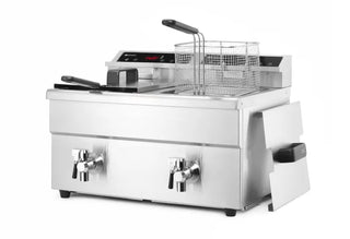 Friteuse à Induction Professionnelle HENDI Profi Line 2x 8L - 7000W, Robinet de Vidange & Précision