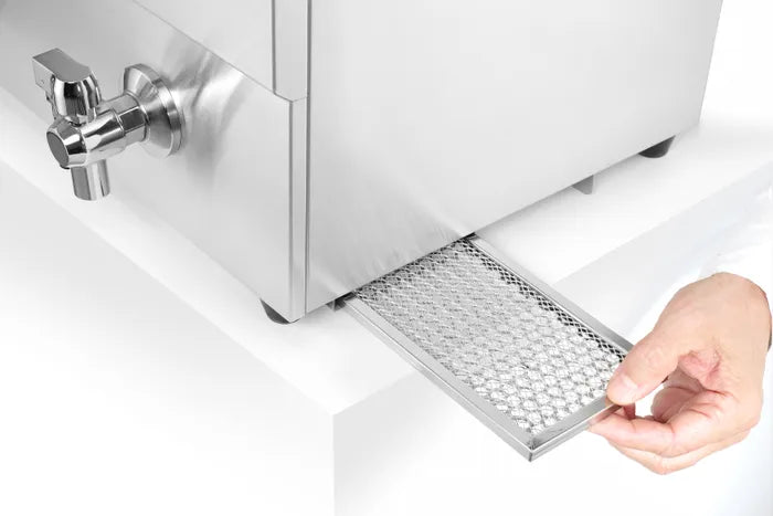 Lavasteengrill, 1/2 module, ’dubbelzijdige’ gietijzeren grill