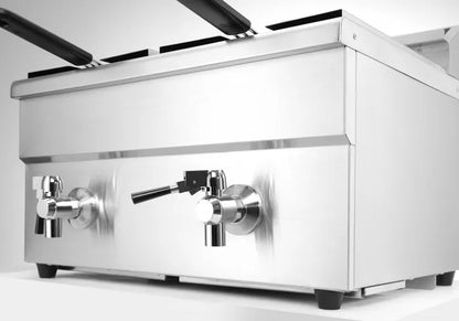 Friteuse à Induction Professionnelle HENDI Profi Line 2x 8L - 7000W, Robinet de Vidange & Précision