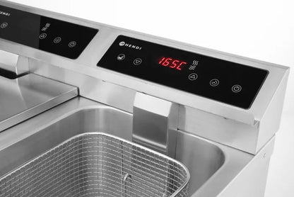 Friteuse à Induction Professionnelle HENDI Profi Line 2x 8L - 7000W, Robinet de Vidange & Précision