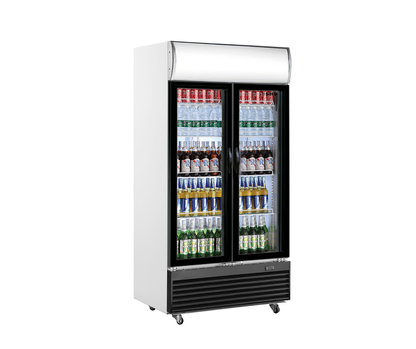 Réfrigérateur Professionnel 2 Portes avec Fronton Lumineux – Horecalaan Collection (580 Litres)
