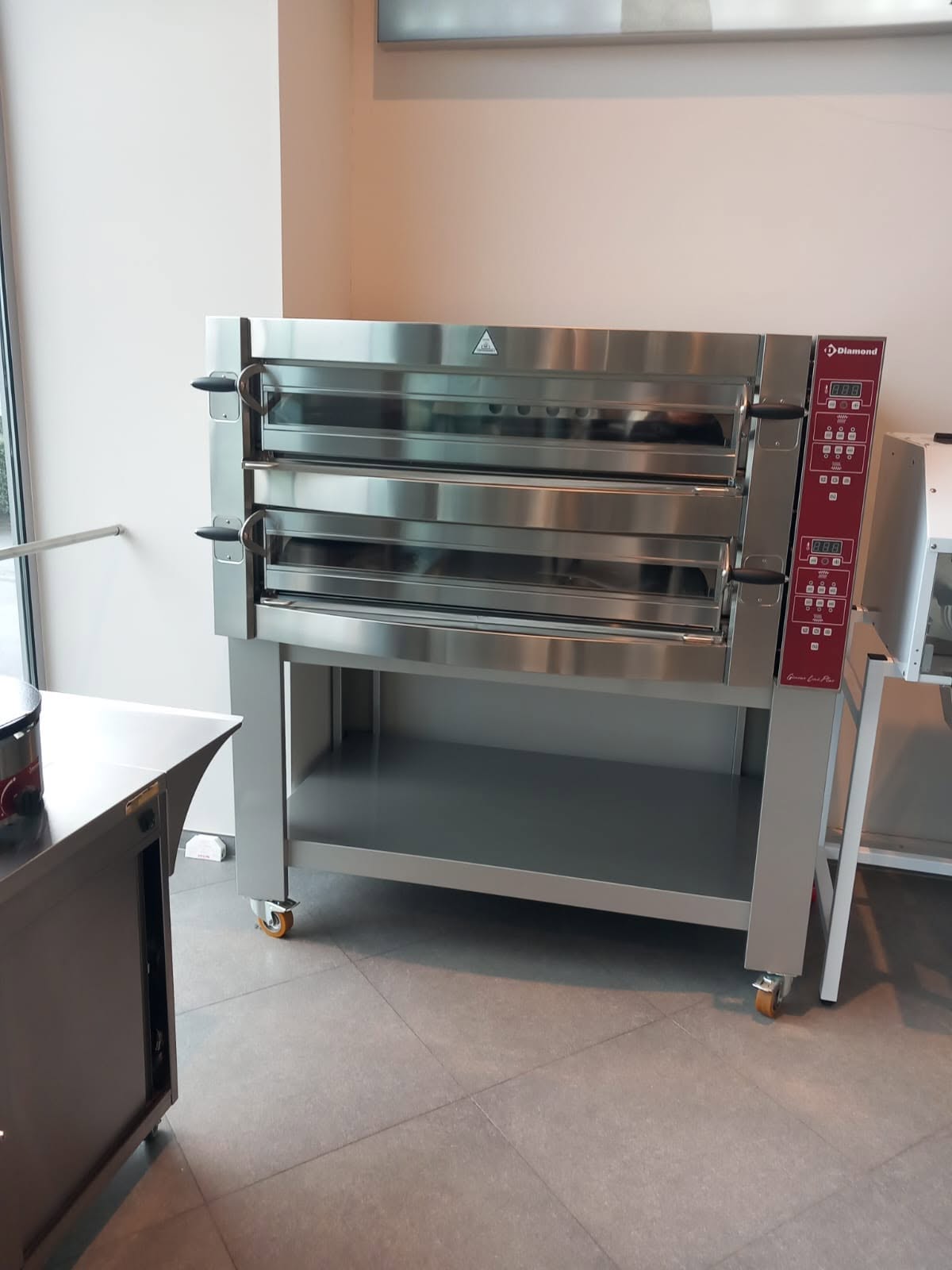 Elektrische oven, 2 kamers, 2x 6 pizza's 350 mm-230/3-