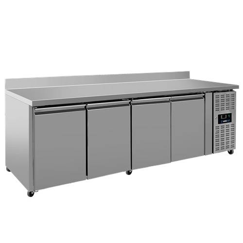 Table Réfrigérée Positive 4 Portes – 2230 x 700 x 850 mm Avec dosseret