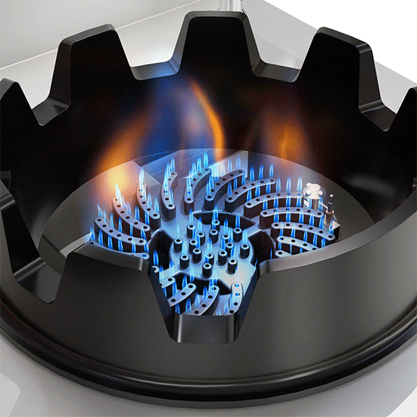 Wok à gaz professionnel inox 4 feux – 4 × 15 kW