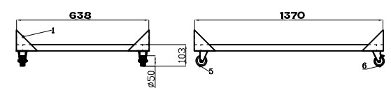 Support pour saladette 3 portes — Combisteel 7003.0515