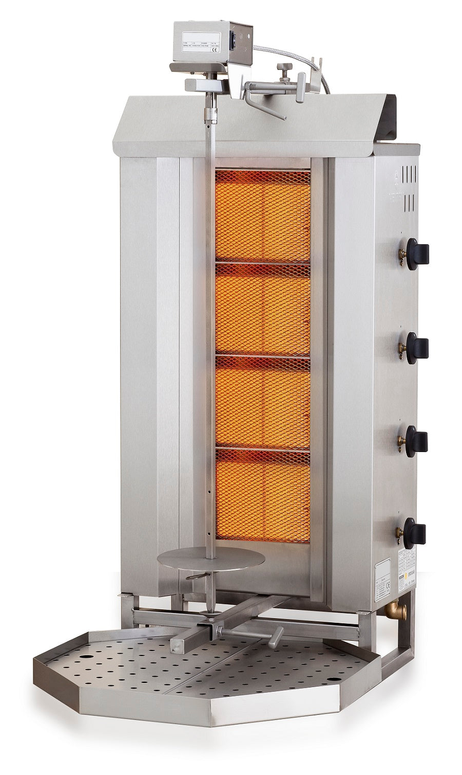 Gyros grill de gaz moteur au-dessus 4 zones de chauffage — Combisteel 7049.0010