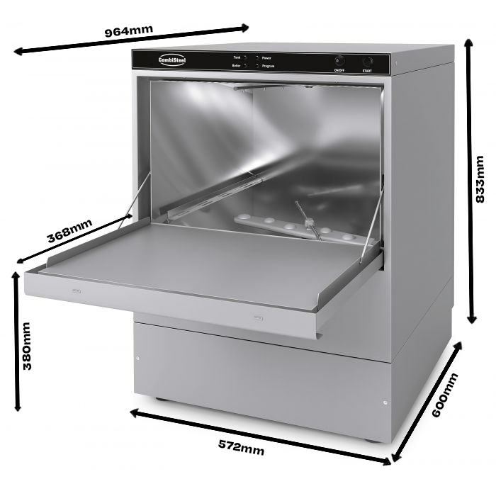 Lave-vaiselle chargement par l'avant ent 500-230 dp dde avec pompe d'écoulement et doseur à détergent — Combisteel 7082.0060