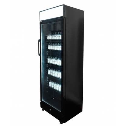 Professionele koelkast 3 deuren in ZWART glas