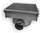 Drain inox 300x265 avec 2 sorties pour gouttière à fente — Combisteel 7107.0025