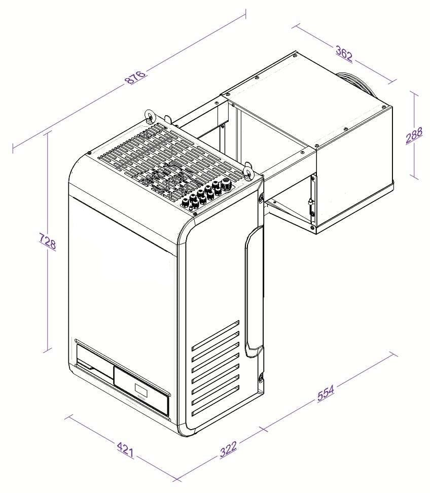 Unité de refroidissement type positif 9,6-19,9 m3 avec connexion en ligne — Combisteel 7265.0010