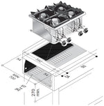 Cuisinière à gaz 4 br. 14kw — Combisteel 7266.0020