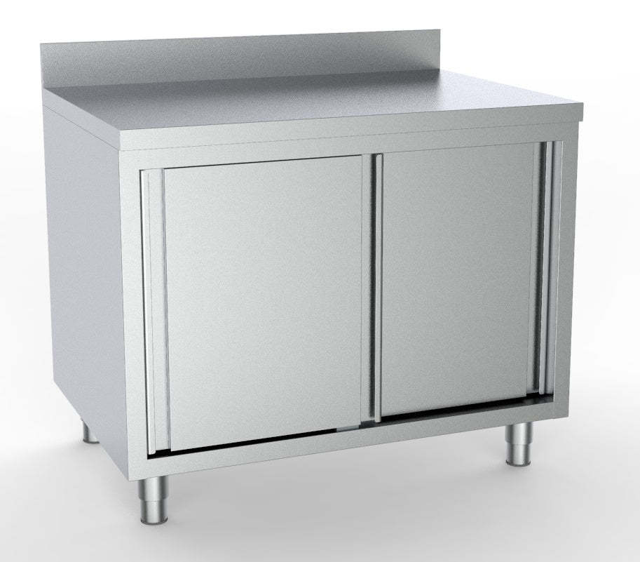 600 plan de travail portes coulisstantes bord relevé 1400 — Combisteel 7333.0228