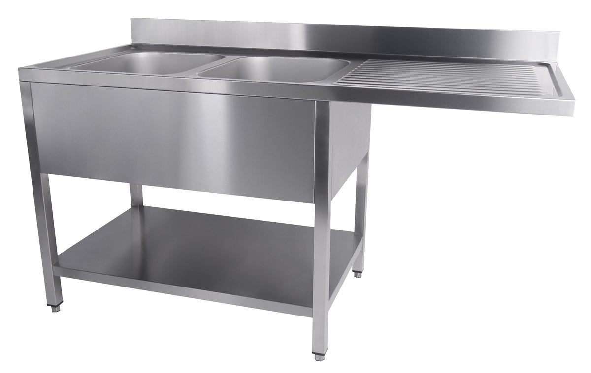 700 bloc-évier étagère lave-vaisselle démontable 2 à gauche 1600 — Combisteel 7333.1420