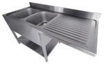 700 bloc-évier étagère lave-vaisselle démontable 2 à gauche 1600 — Combisteel 7333.1420