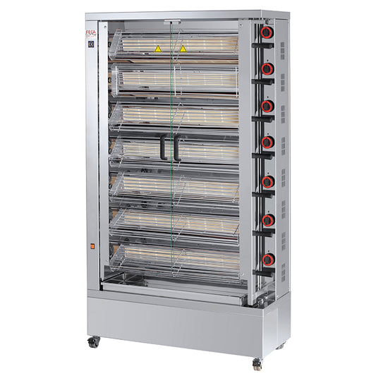 ROTISSOIRE A POULETS GAZ, 8 BROCHES, MAX 32 POULETS