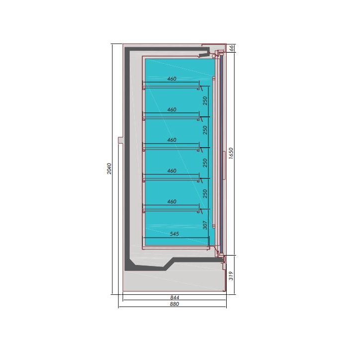 2,5 m Wandkoelkast 7455.3110