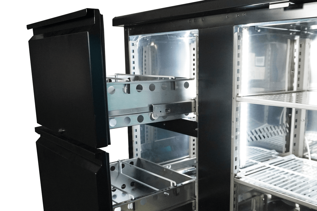 Arrière bar réfrigérée noir 2 portes et 2 tiroirs — Combisteel 7450.0321