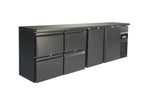 Arrière bar réfrigérée noir 2 portes et 2 tiroirs *transport sur demande* — Combisteel 7450.0327