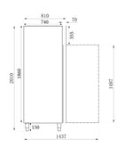 Professionele roestvrijstalen 1-deurskoelkast met aluminium interieur – 600 l – Standard Line