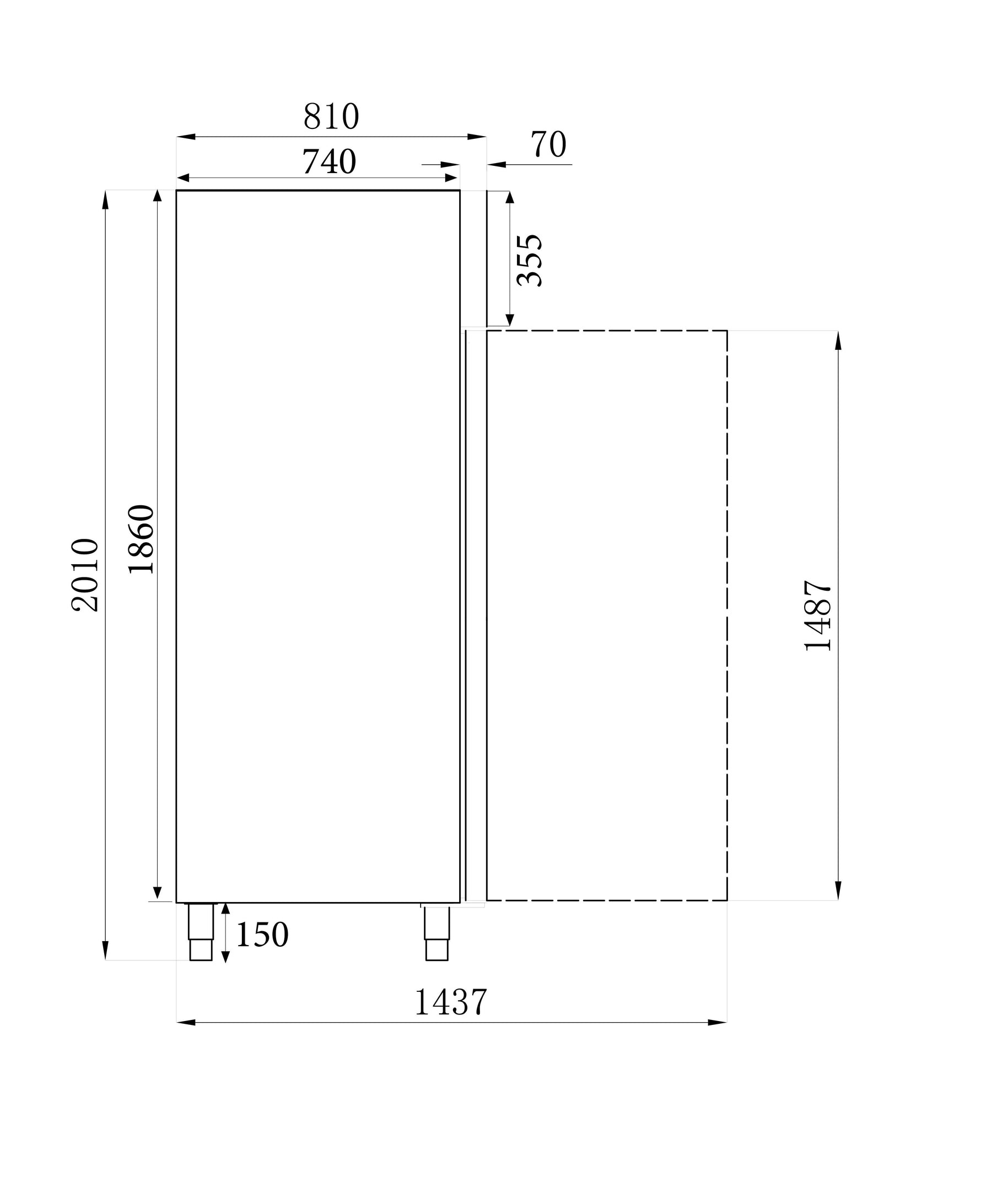Professionele roestvrijstalen 1-deurskoelkast met aluminium interieur – 600 l – Standard Line