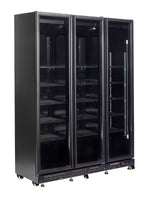 Réfrigérateur 3 portes en verre noir nap-1200 *transport sur demande* — Combisteel 7455.1920