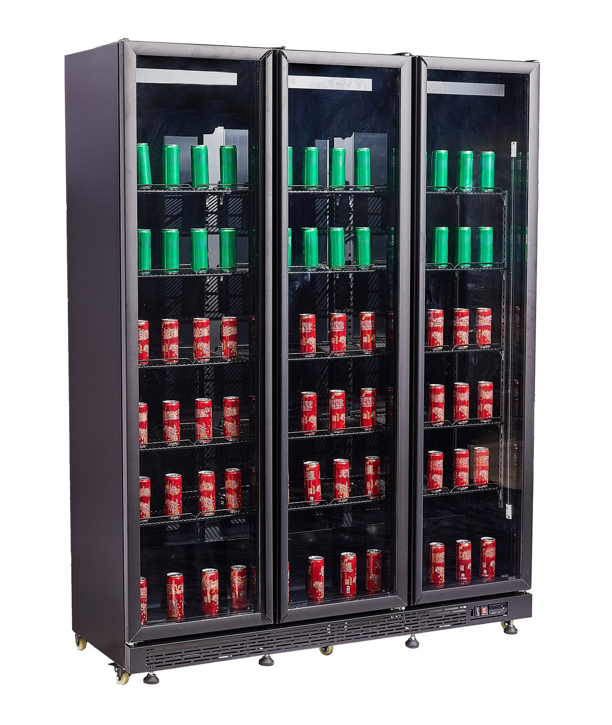 Réfrigérateur 3 portes en verre noir nap-1200 *transport sur demande* — Combisteel 7455.1920
