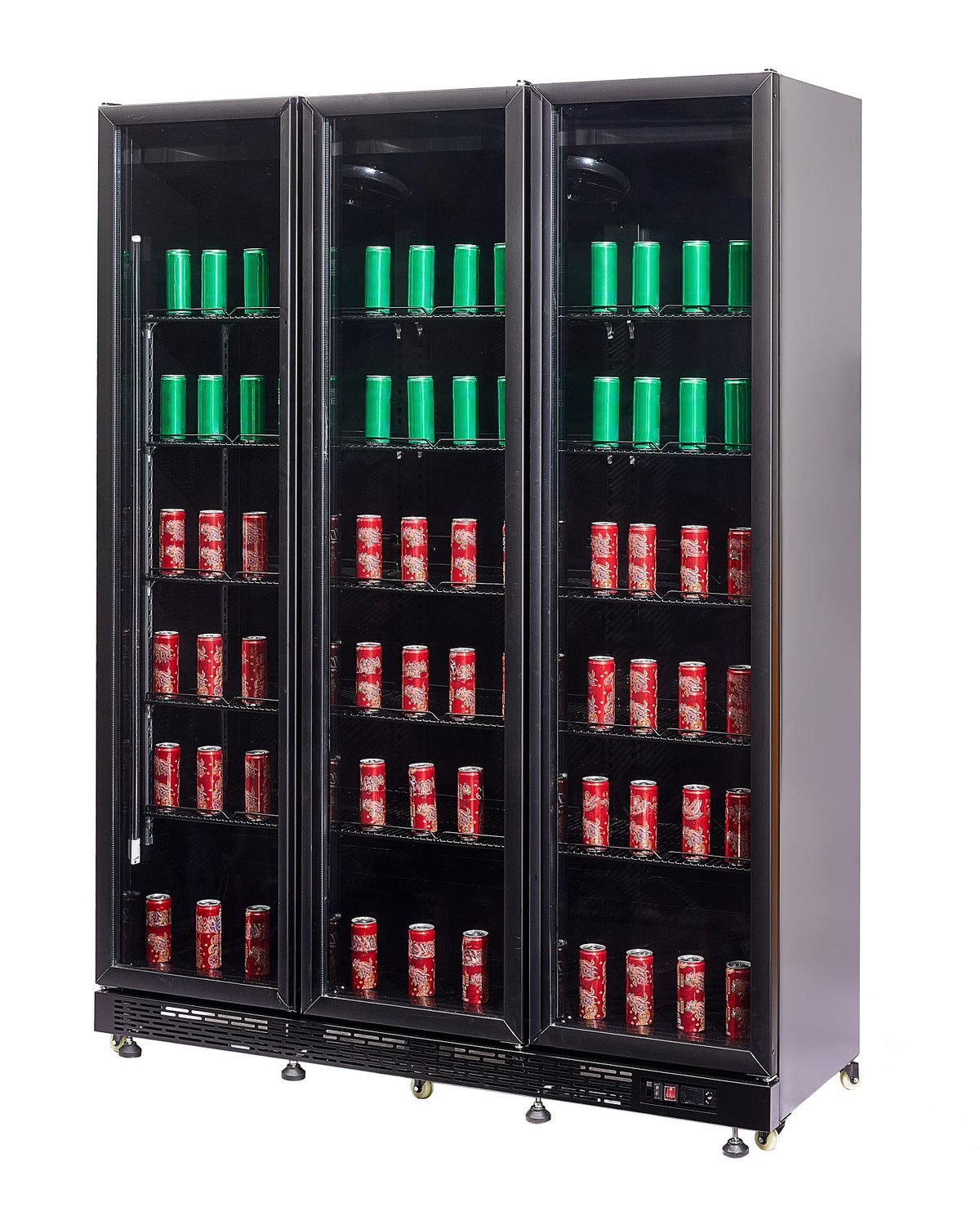 Réfrigérateur 3 portes en verre noir nap-1200 *transport sur demande* — Combisteel 7455.1920
