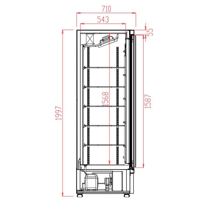 2-DEURS KOELKAST GLAS JDE-1000R 7455.2200