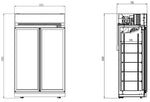 Réfrigérateur 2 portes en verre noir ins-1000r bl — Combisteel 7455.2405