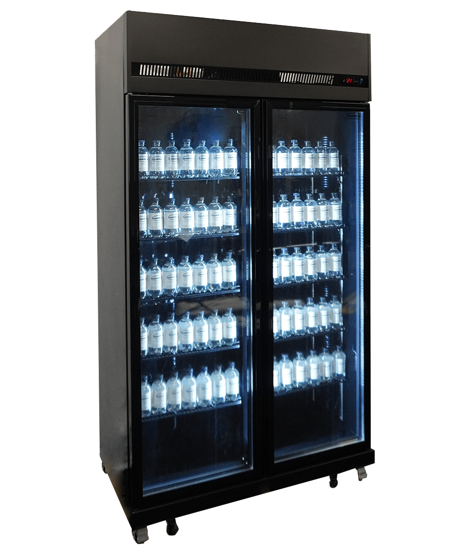 Réfrigérateur 2 portes en verre noir irm-770r bl — Combisteel 7455.3150