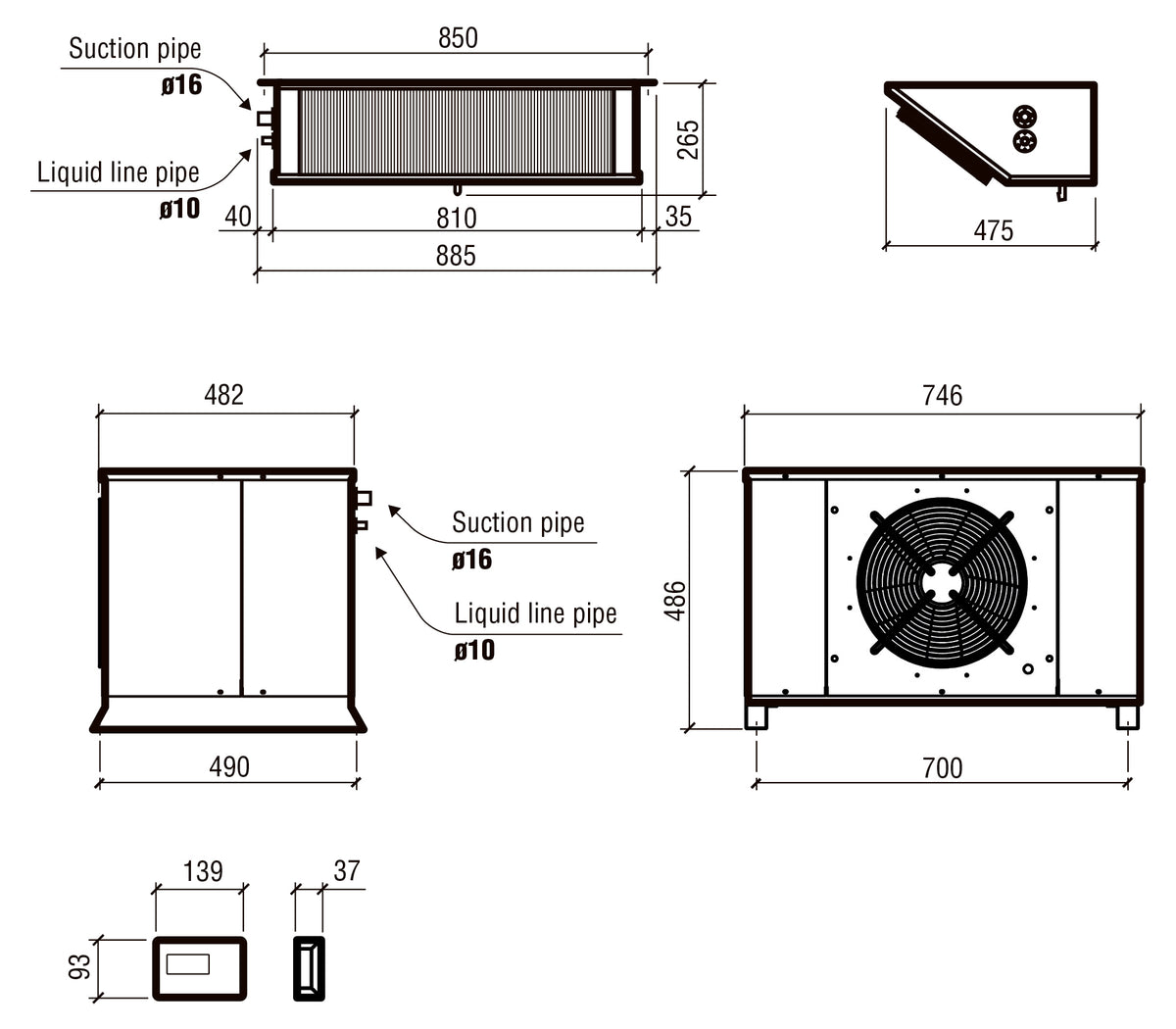 Unité réfroidissement split type négatif 3.05-8.74 m3 — Combisteel 7480.0025