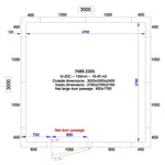 ISO 100 kamer, binnenafm. 2230 x 5030 xh 2230 mm (25,01 m³) C2710/XBF