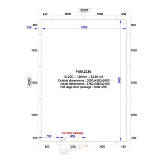 CHAMBRE FROIDE POSITIVE/NEGATIVE 3000x4200x2400 - 120 MM