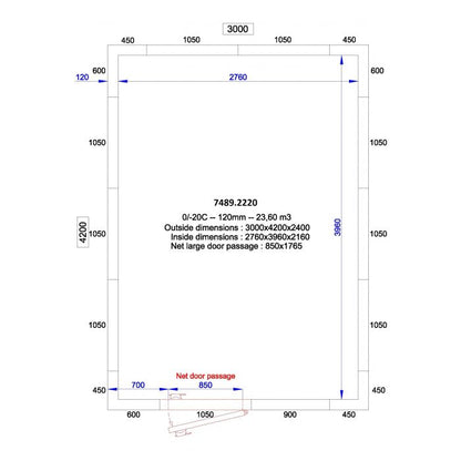 ISO 100 kamer, binnenafm. 2230 x 5030 xh 2230 mm (25,01 m³) C2710/XBF