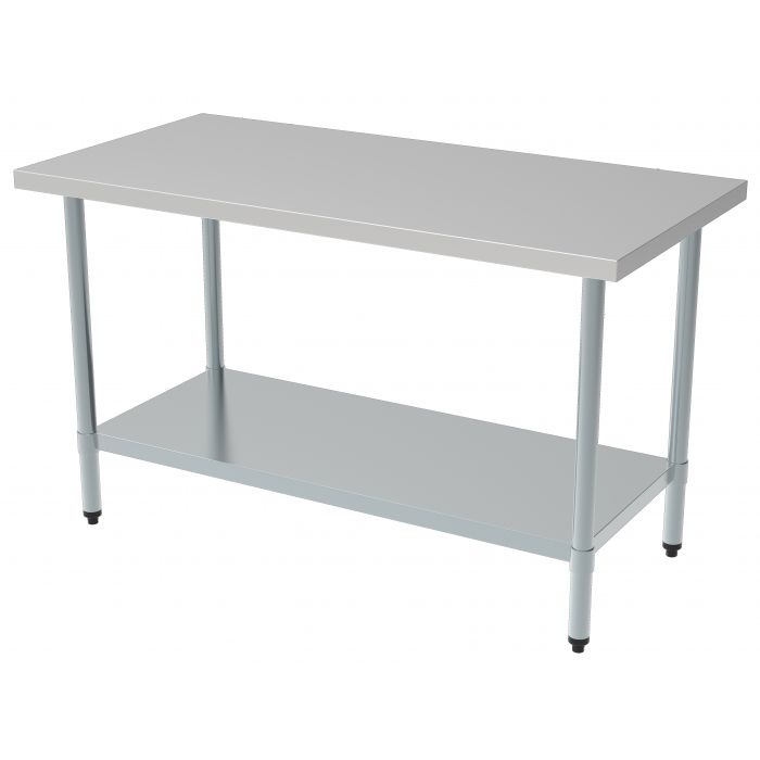 1200x700 Table de travail avec sous tablette - inox série