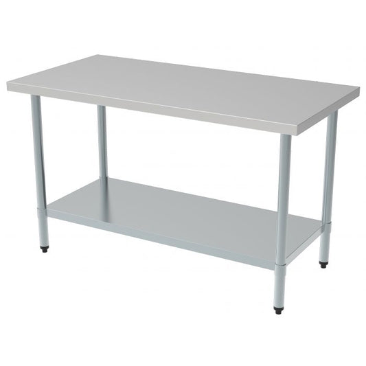 2000x600 Table de travail avec sous tablette - inox série