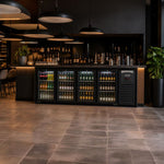 Bar réfrigéré professionnel 4 portes vitrées noir